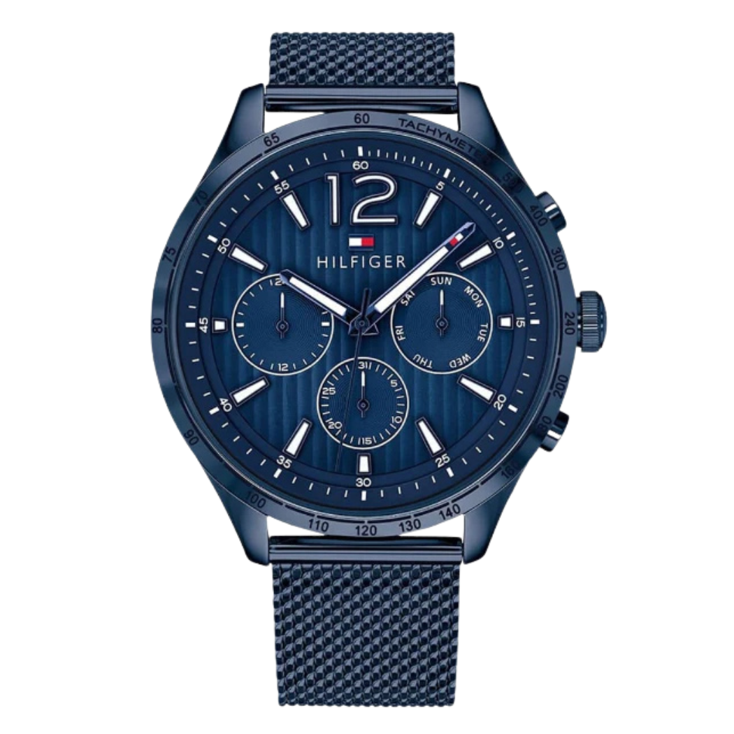Tommy Hilfiger Gavin Blue Mesh Bracelet Blue Dial Chronograph Quartz Watch for Gents - 1791471