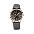 Mini Focus Black Leather Strap Black Dial Quartz Watch for Ladies - MF0259L-10