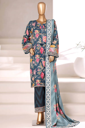 Malika By Sada Bahar Stitched 3 Piece Khaddar Vol-02 Collection'2025-MK-6568-Sea Green