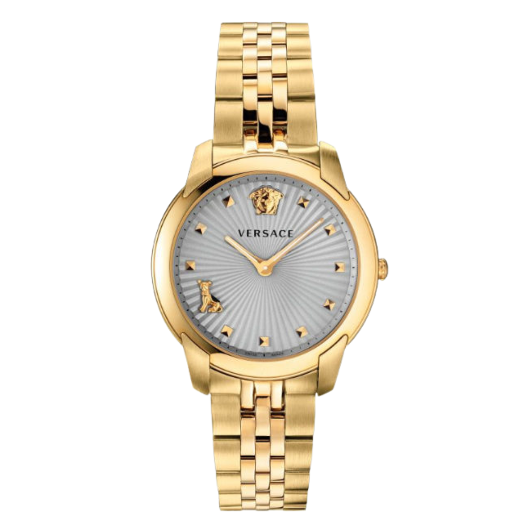 Versace Audrey Gold Stainless Steel Grey Dial Quartz Watch for Ladies - VELR00719