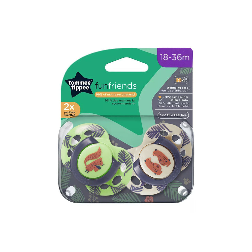 Tommee Tippee Fun Friends 2x Pacifiers Sucettes 6-18m - Snapcart.pk