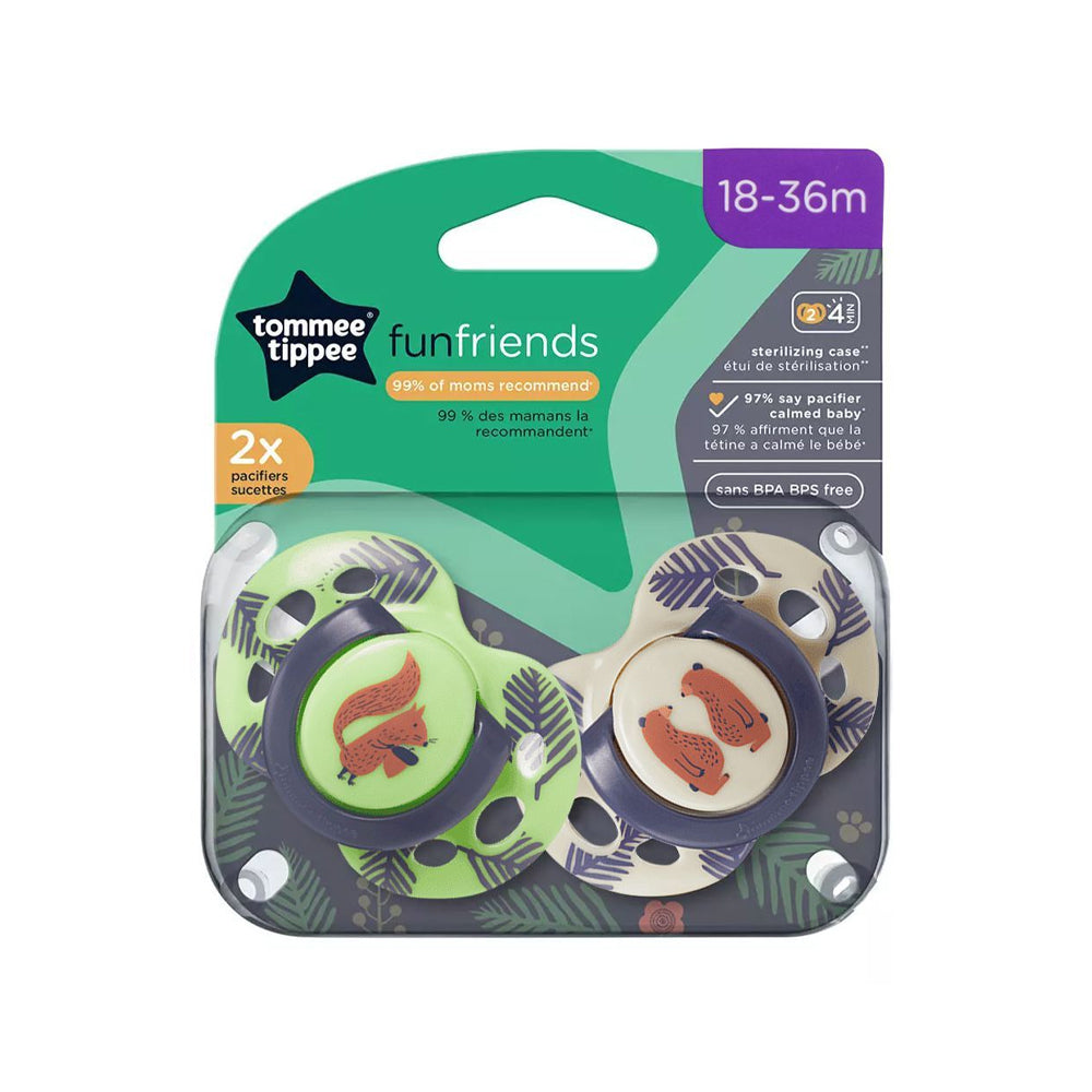 Tommee Tippee Fun Friends 2x Pacifiers Sucettes 18-36m - Snapcart.pk