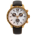 Tissot Quickster Brown Leather Strap Silver Dial Chronograph Quartz Watch for Unisex - T095.417.36.037.01