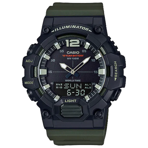 Casio Illuminator Black Silicone Strap Strap Black Dial Quartz Watch for Gents - HDC-700-3AVDF (AG)