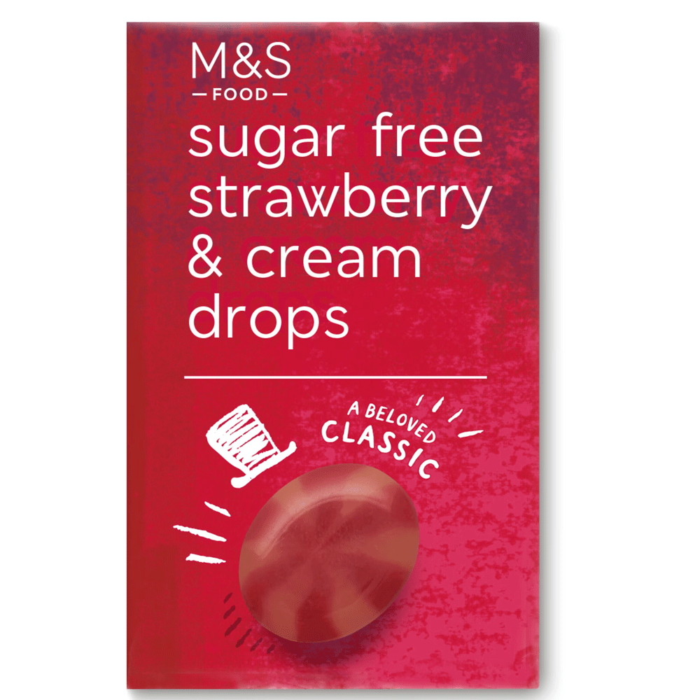 M&s Sugar Free Strawberry & Cream Drops 42g