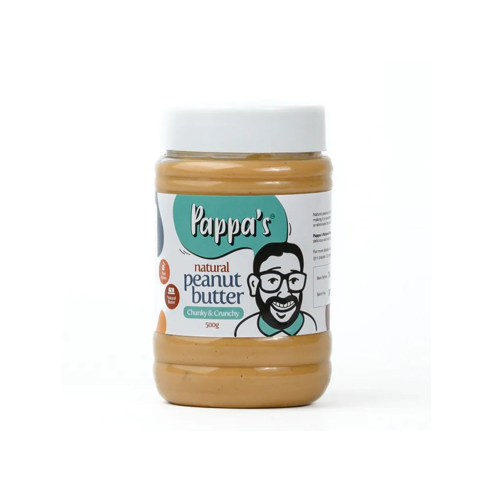 Pappa's Natural Peanut Butter Chunky & Crunchy 300g - Snapcart.pk
