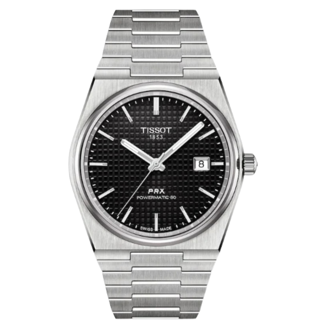 Tissot PRX Powermatic 80 Silver Stainless Steel Black Dial Automatic Watch for Men's - T137.407.11.051.00