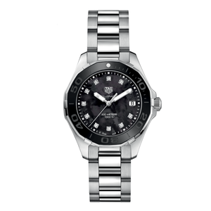 Tag Heuer Aquaracer Silver Stainless Steel Black Dial Quartz Watch for Ladies - WAY131M.BA0748