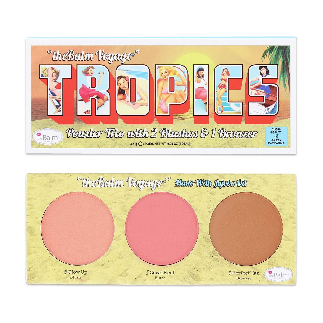 The Balm Voyage Tropics Powder Trio with 2 Blushes & 1 Bronzer