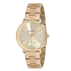 Michael Fellini Gold Stainless Steel Gold Dial Quartz Watch for Ladies - MF2232-2