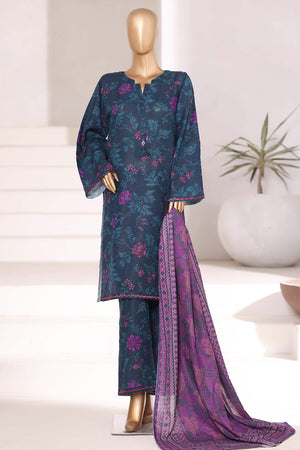 Sada Bahar Stitched 3 Piece Emb Khaddar Fall Collection'2025-EMB-6841-Navy Blue
