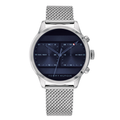 Tommy Hilfiger Icon Silver Mesh Bracelet Blue Dial Chronograph Quartz Watch for Gents - 1791596