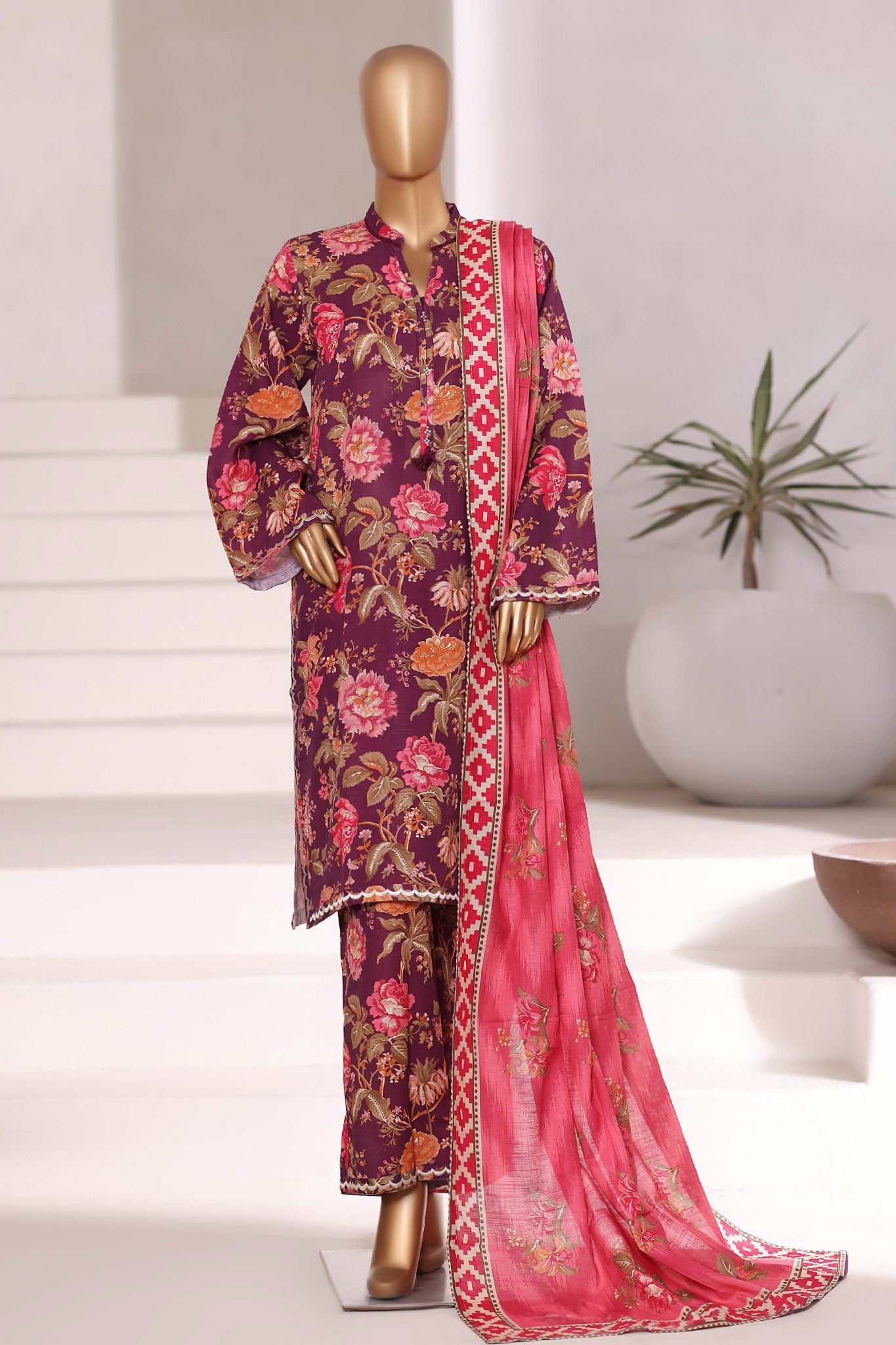 Sada Bahar Stitched 3 Piece Emb Khaddar Fall Collection'2025-EMB-6849-Purple