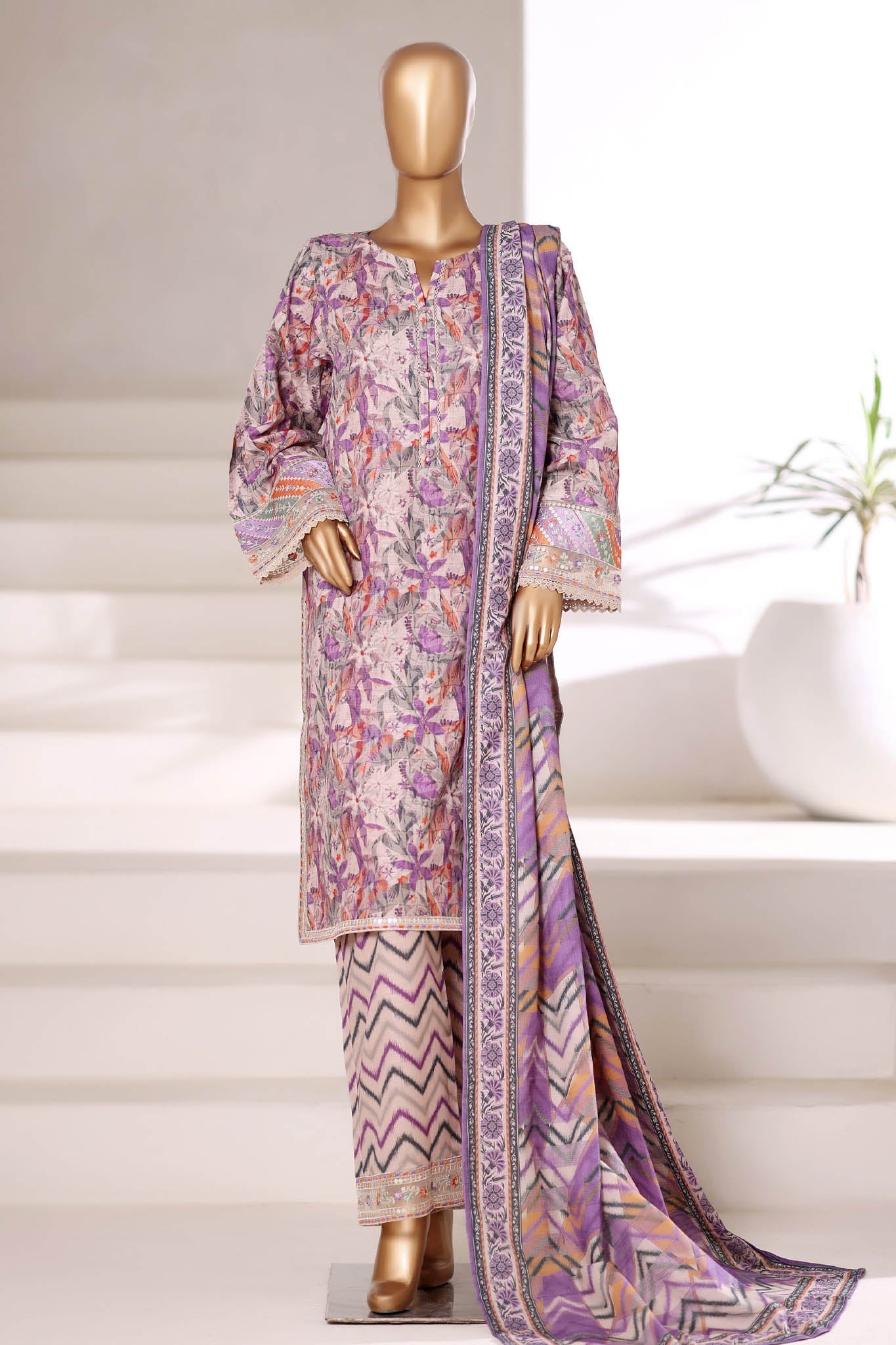 Malika By Sada Bahar Stitched 3 Piece Khaddar Vol-02 Collection'2025-MK-6862-Multi