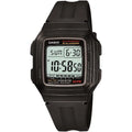 Casio Illuminator Black Silicone Strap Strap Black Dial Quartz Unisex Watch - F-201WA-1ADF