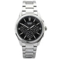Casio Enticer Silver Stainless Steel Black Dial Chronograph Quartz Watch for Gents - MTP-1375D-1AVDF