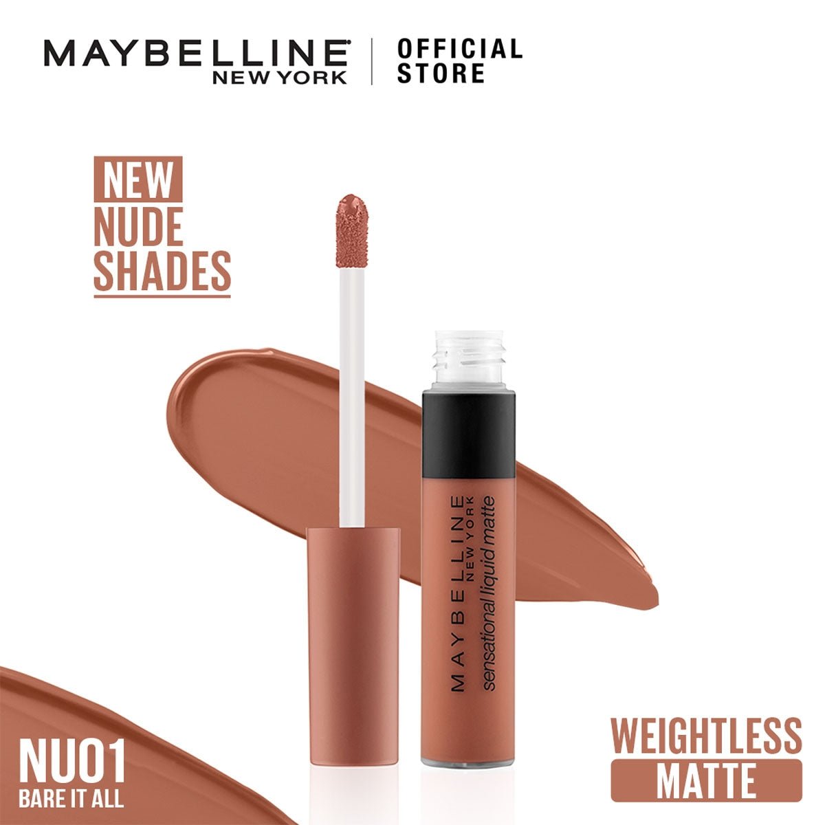 Maybelline New York Sensational Liquid Matte - Nu01 Bare It All 7Ml