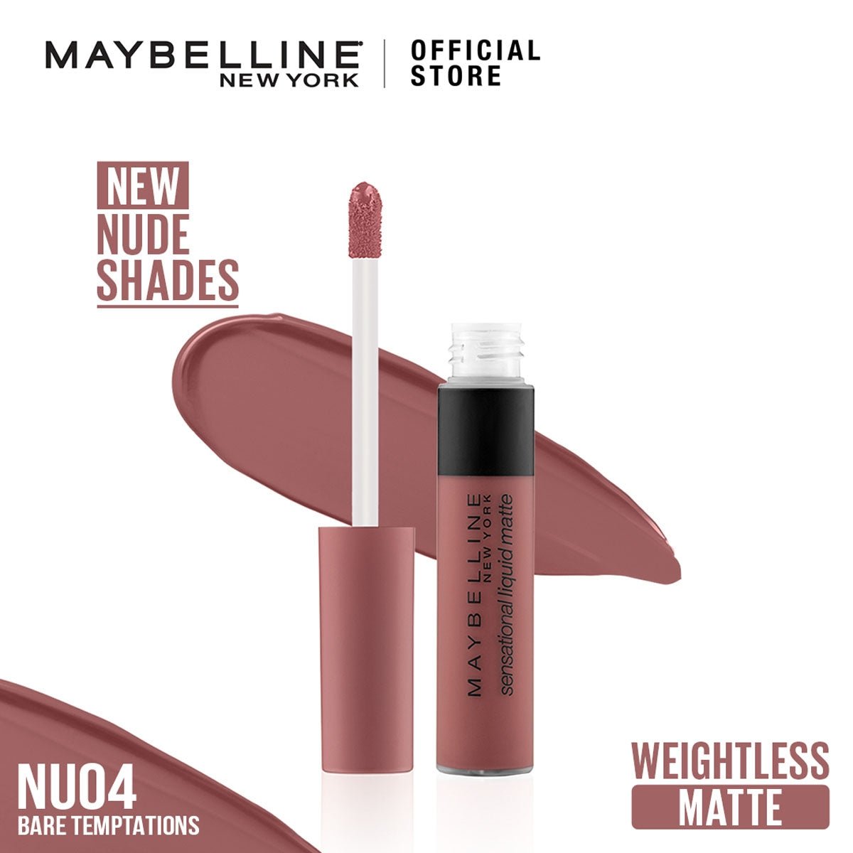 Maybelline Sensational Liquid Matte Lipstick - Nu 04 - Bare Temptations