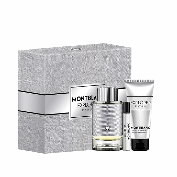 Mont Blanc Explorer Platinum For Men Set EDP 100Ml+EDP 7.5Ml+SG 100Ml