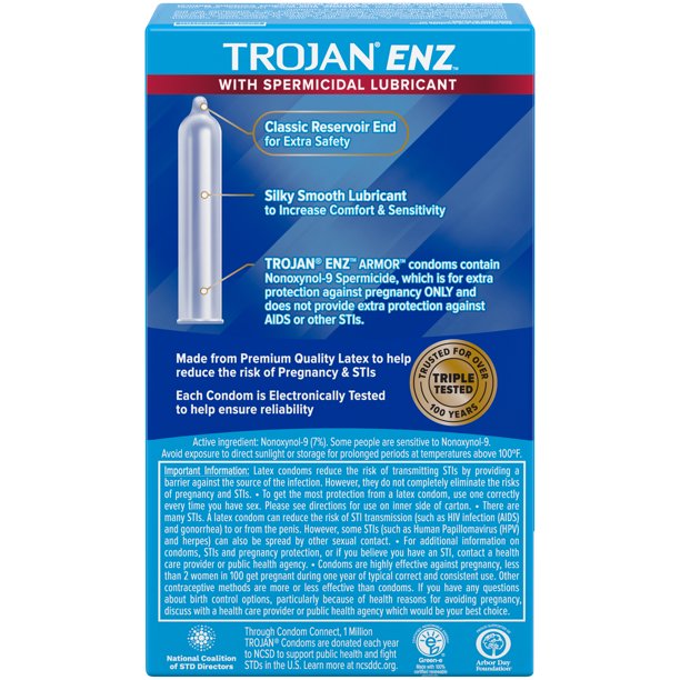 Trojan - Enz Armor Spermicidal Lubricated Condoms 12 Count