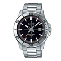 Casio Enticer Silver Stainless Steel Black Dial Quartz Watch for Gents - MTP-VD01D-1E2VUDF