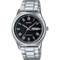 Casio Standard Silver Stainless Steel Black Dial Quartz Watch for Gents - MTP--V006D-1B UDF