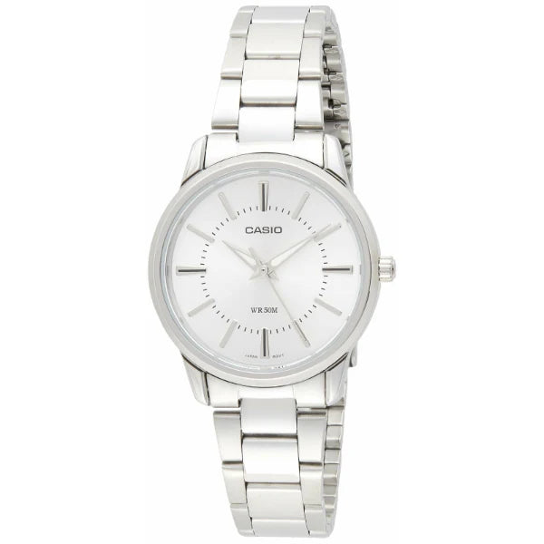 Casio General Silver Stainless Steel Silver Dial Quartz Watch for Ladies - LTP-1303D-7AVDF