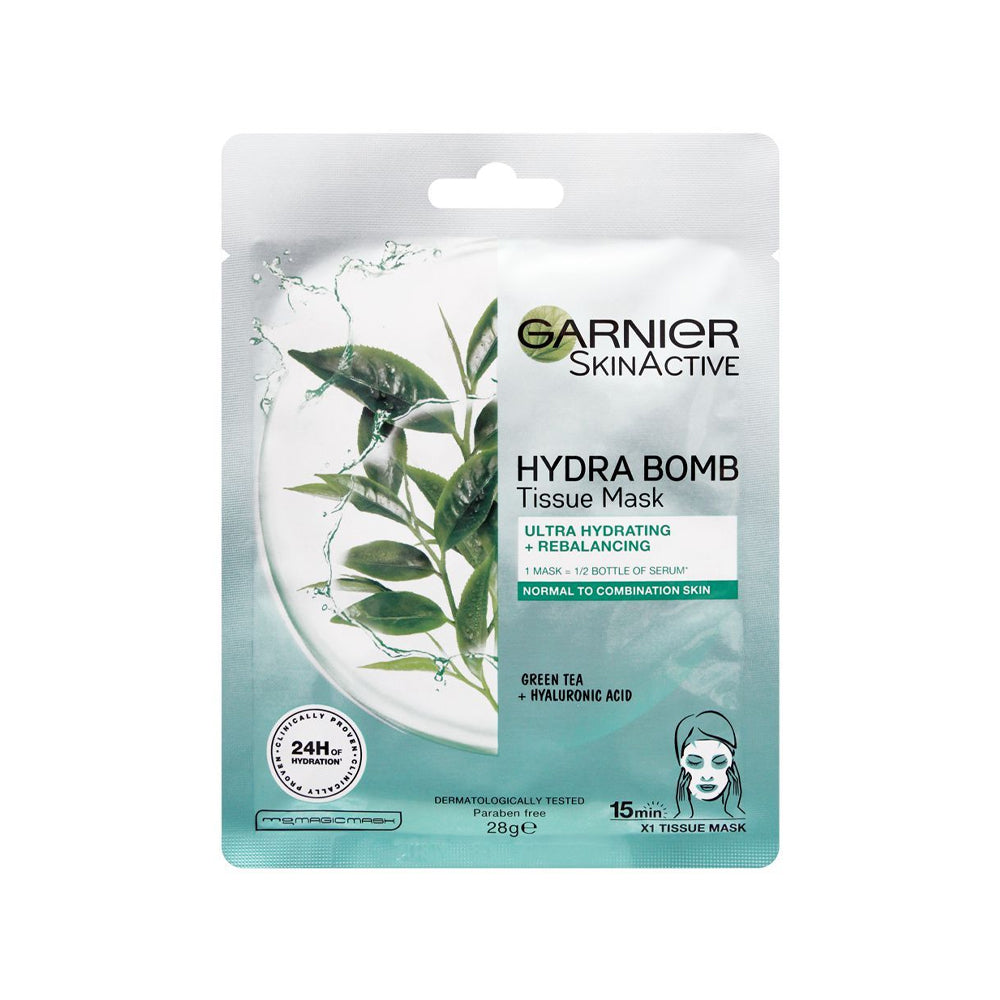 Garnier Hydra Bomb Sheet Mask Green Tea 28g - Snapcart.pk