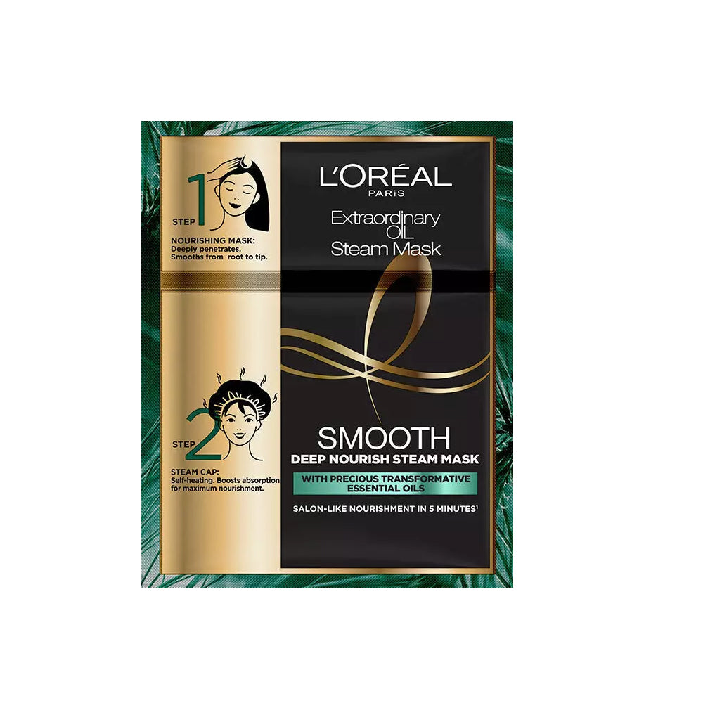 Loreal Smooth Deep Nourish Steam Mask Hair 20ml - Snapcart.pk