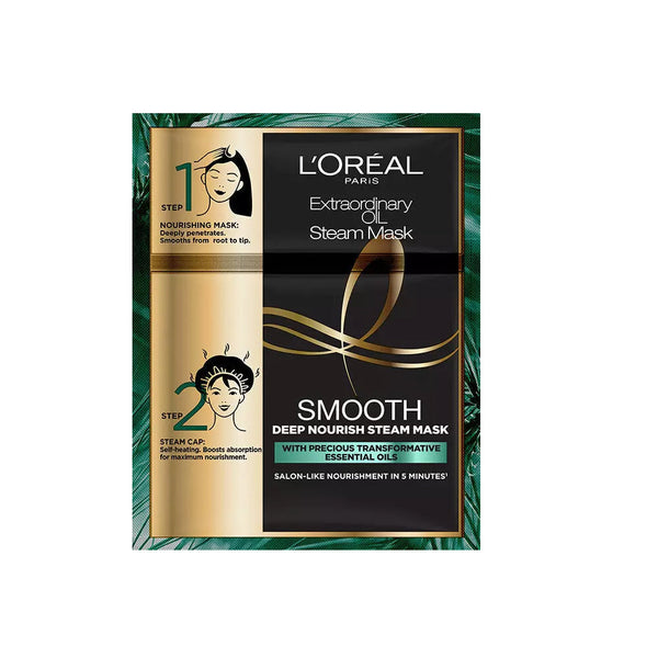 Loreal Smooth Deep Nourish Steam Mask Hair 20ml - Snapcart.pk