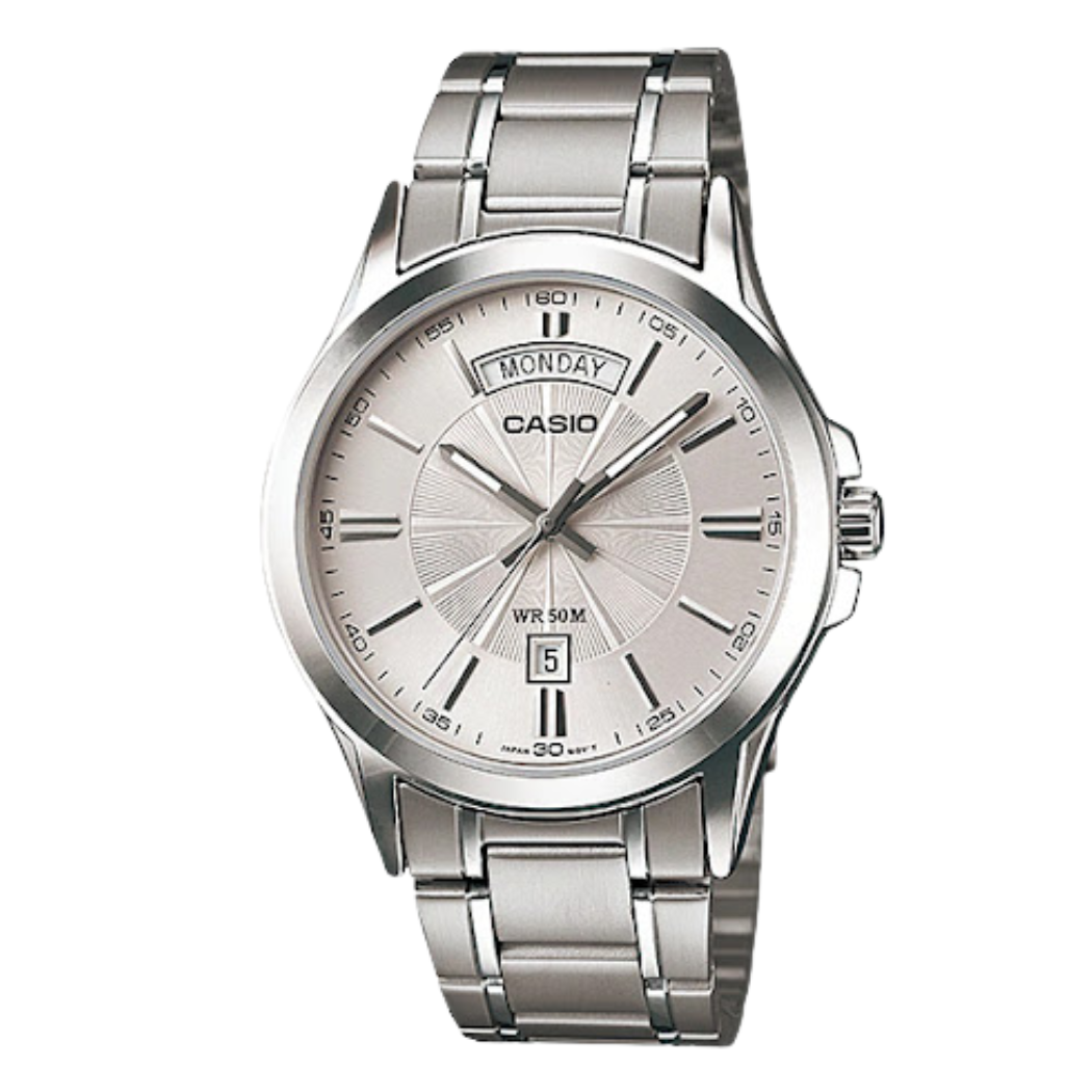 Casio Enticer Silver Stainless Steel Silver Dial Quartz Watch for Gents - MTP-1381D-7AVDF