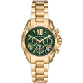 Michael Kors Bradshaw Gold Stainless Steel Green Dial Chronograph Quartz Watch for Ladies - MK7257