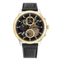 Tommy Hilfiger Henry Black Leather Strap Black Dial Chronograph Quartz Watch for Gents - 1710474