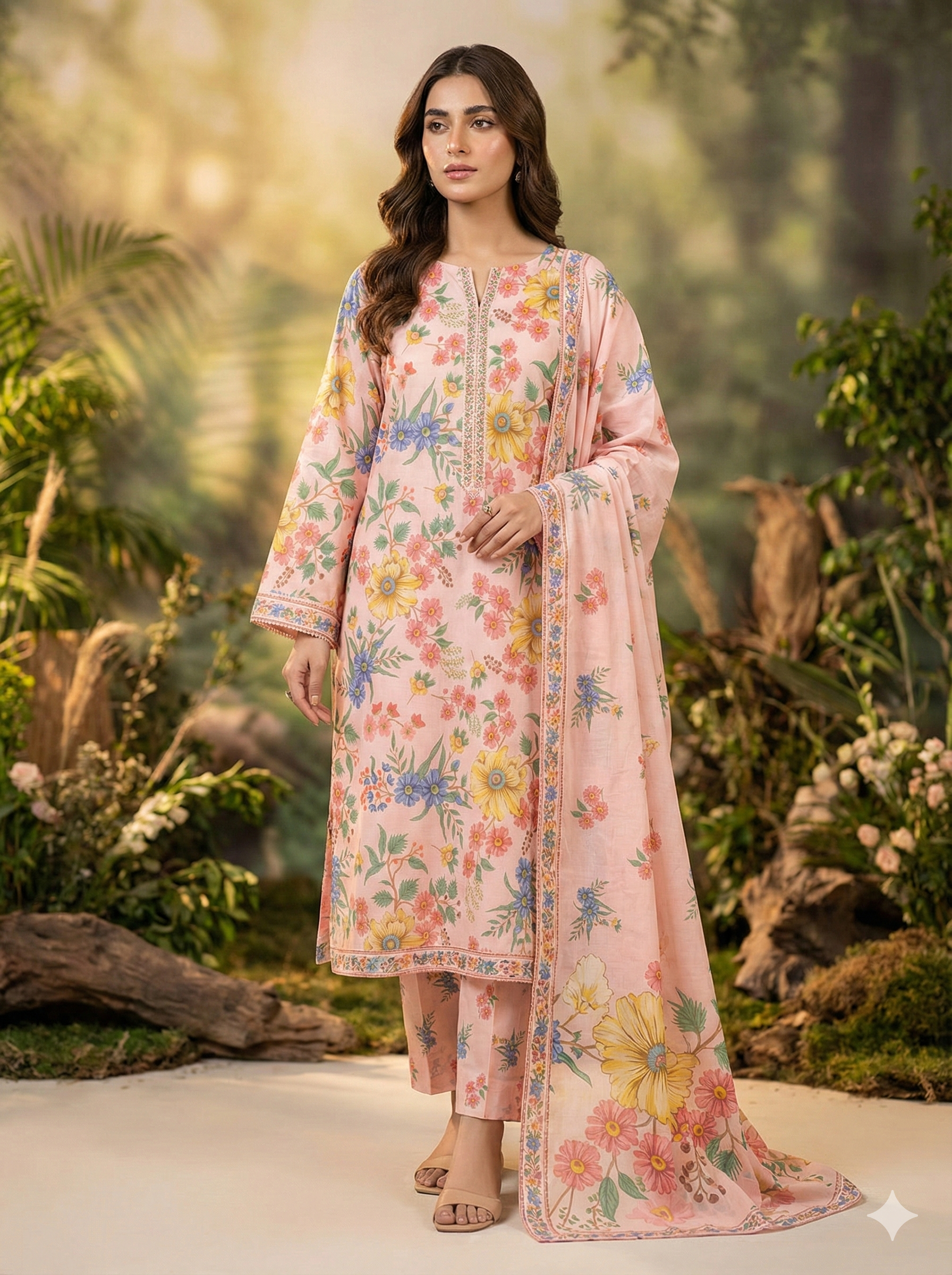Dr Haris Unstitched 3 Piece Printed  Lawn Vol-03 Suit-DRP-026
