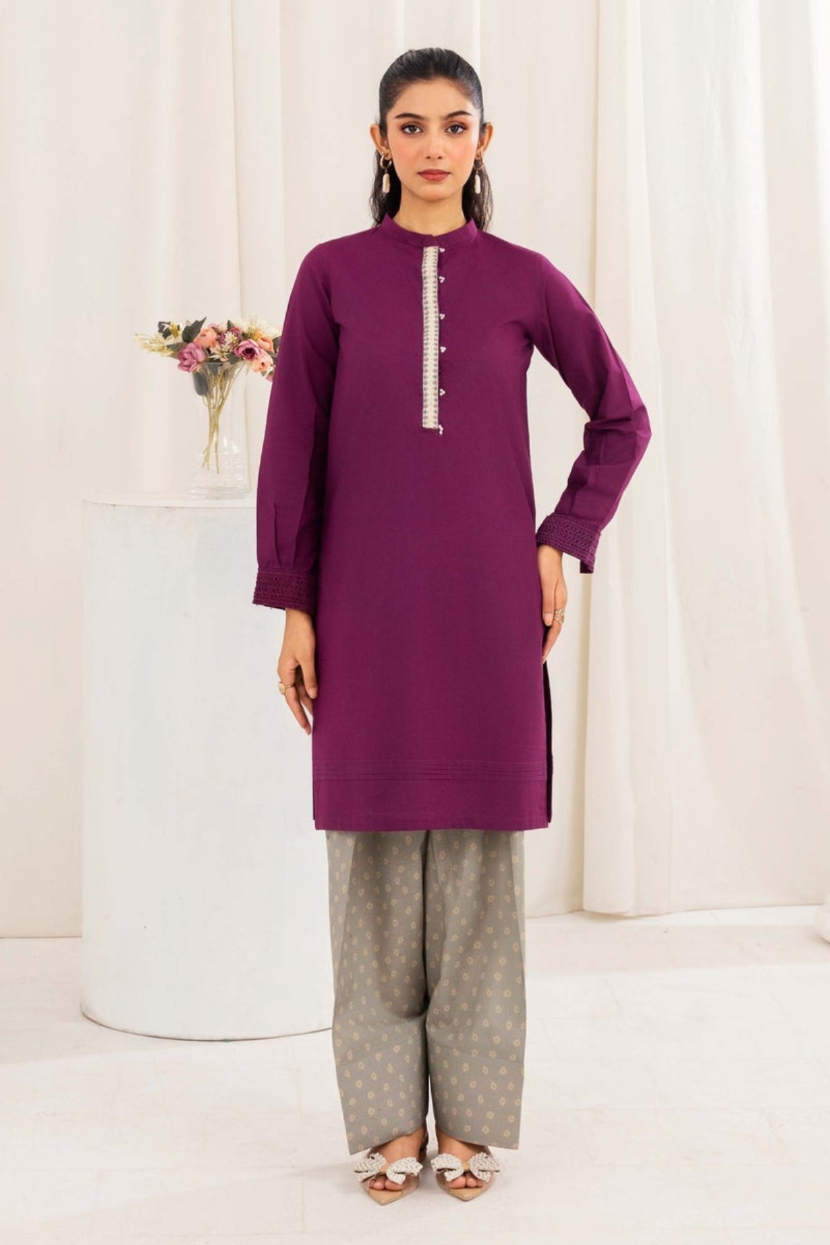 Aayra Stitched Summer Collection'2025-AY663- Plum Mist 2Pc