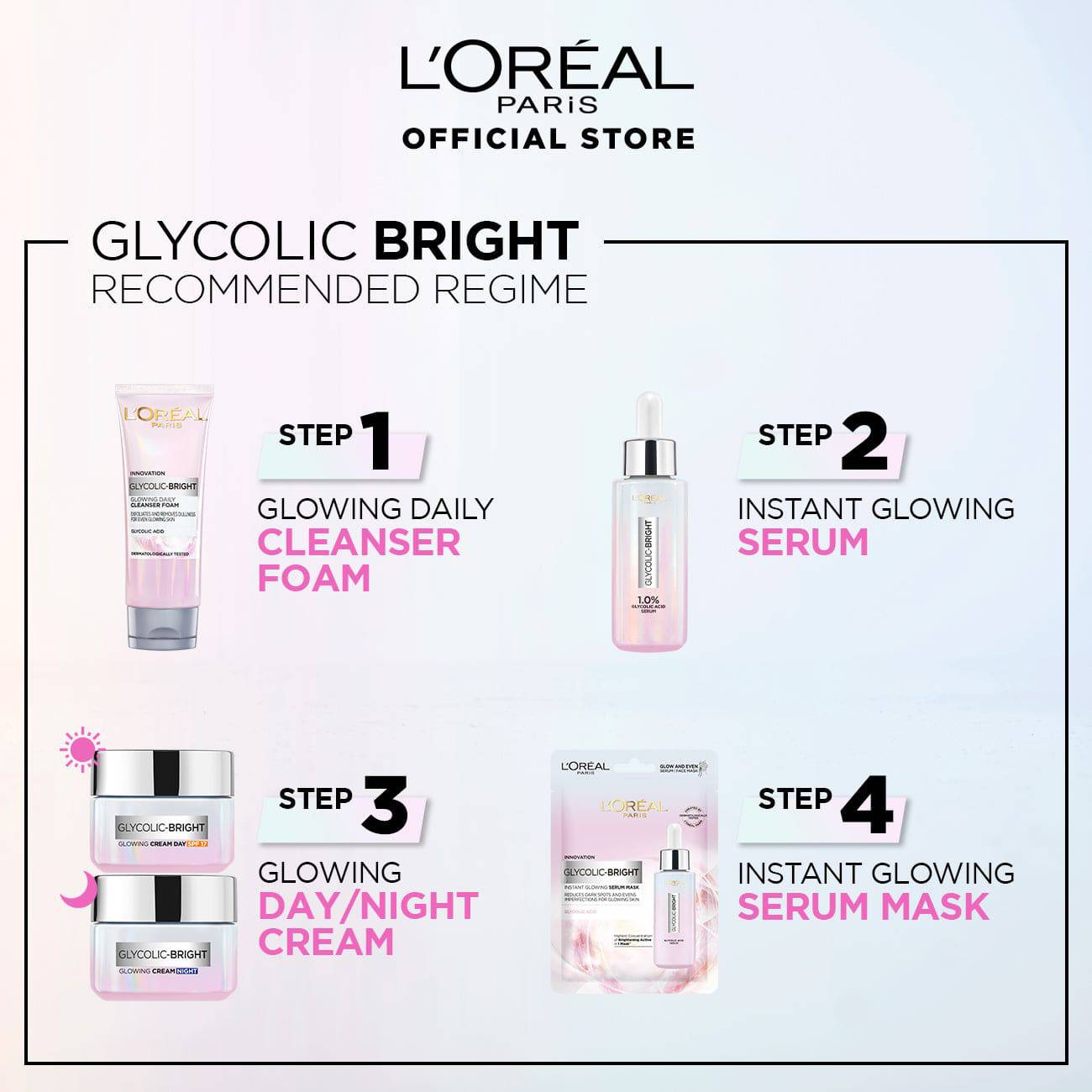 L'Oreal Paris Glycolic Bright Glowing Daily Face Wash 100ml - My Store