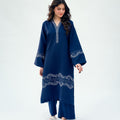 Winter Tales By Kaanthaa Stitched 2 Piece Winter Suit-Blue Hour | 2 pc Stitched