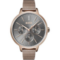 HUGO BOSS Symphony Gold Mesh Bracelet Grey Dial Quartz Watch for Ladies - 1502424