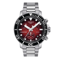 Tissot Seastar 1000 Silver Stainless Steel Red Dial Chronograph Quartz Watch for Men's - T.120.417.11.421.00