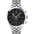 Tissot PRC 200 Silver Stainless Steel Black Dial Chronograph Quartz Watch for Men's - T.114.417.11.057.00