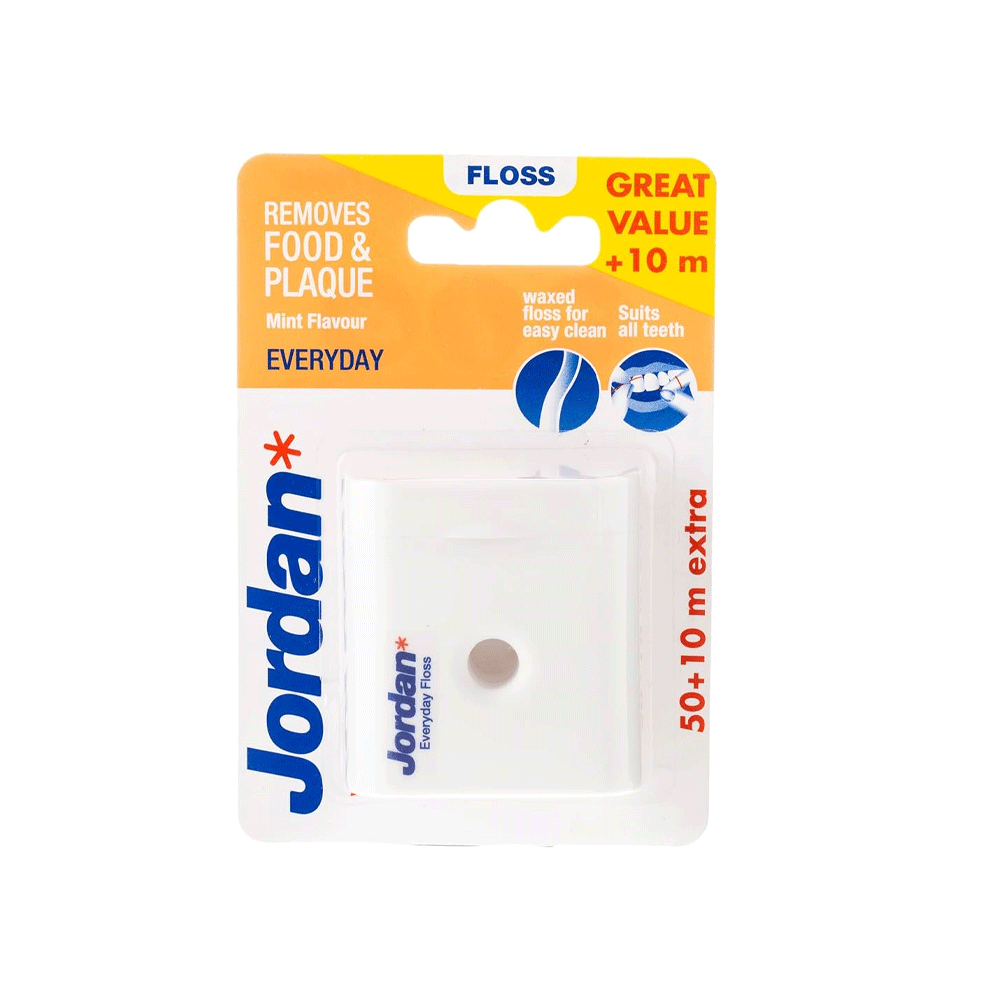 Jordan Removes Food & Plaque Mint Flavour Floss Everyday 10m Jordan