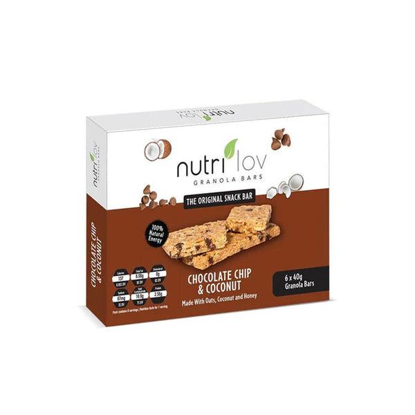 Nutrilov Chocolate Chip & Coconut Granola Bar 40g - Snapcart.pk