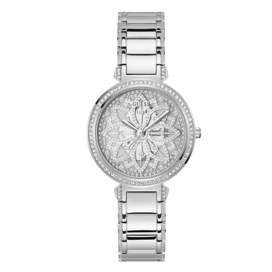 Guess Lily Silver Stainless Steel Silver Dial Quartz Watch for Ladies - GW0528L1