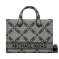 Michael Kors Gigi Small Empire Logo Jacquard Messenger Bag In Natural Black - 30S3G3GM5J