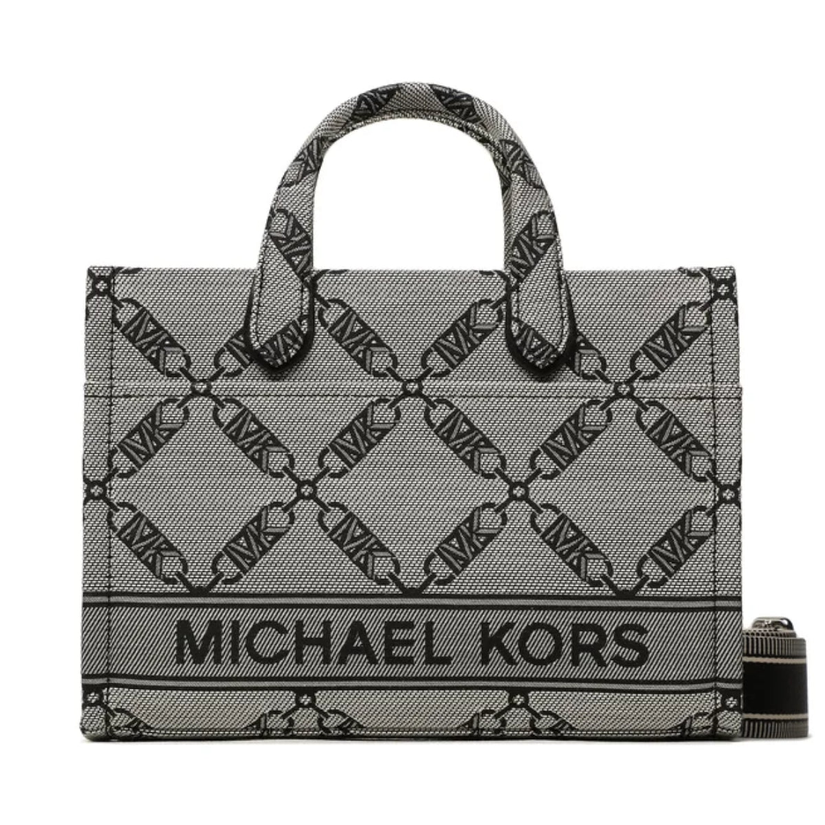 Michael Kors Gigi Small Empire Logo Jacquard Messenger Bag In Natural Black - 30S3G3GM5J