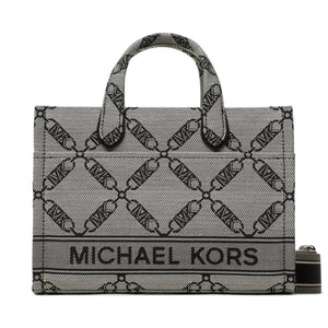 Michael Kors Gigi Small Empire Logo Jacquard Messenger Bag In Natural Black - 30S3G3GM5J
