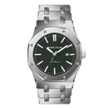 Michael Fellini Silver Stainless Steel Black Dial Quartz Watch for Gents - MF2366-03