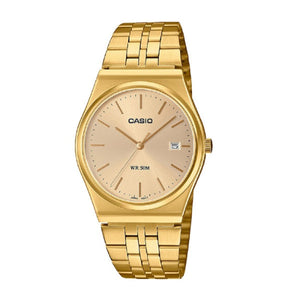 Casio Gold Stainless Steel Gold Dial Quartz Unisex Watch - MTP B145G-9AVDF