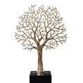 Metal Gold Tree Black Rectangular Base