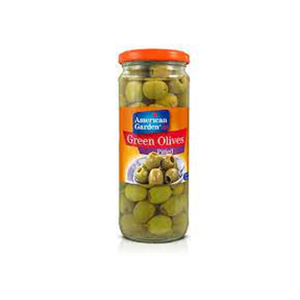 American Garden Green Olives Pitted 450g - Snapcart.pk